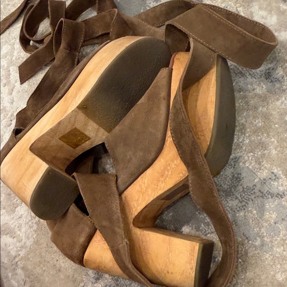 Free People Clog Touch The Sky Wrap Platform Sandal Suede 
Size:37 - Picture 8 of 14